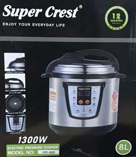 طنجرة ضغط كهربائية 8 لتر سوبر كرست Super Crest